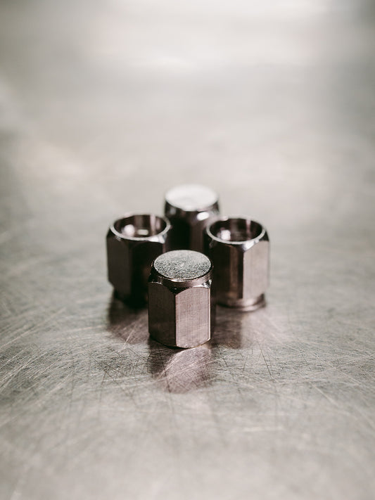 Chrome Hex Valve Cap